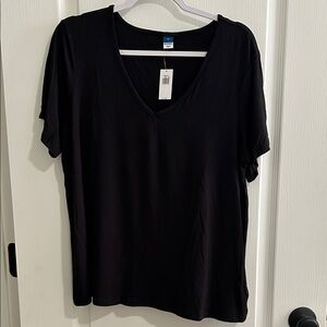 Old Navy Black V-Neck Short Sleeve Tee